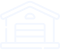 White line icon representing a garage door that is 15 or more years old.