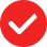 Red circle icon with a white checkmark.