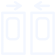 White line icon representing a garage door that closes too quickly.