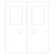 White line icon representing a garage door that does not seal properly.