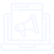 White line icon representing grinding sounds from a garage door.