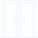 White line icon representing light leaking through a closed garage door.