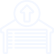 White line icon representing a garage door opener motor that runs without moving the door.