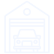 White line icon representing an outdated garage door appearance.