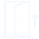White line icon representing a garage door that does not stay in place when opened halfway.