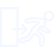 White line icon representing a garage door that has come off its tracks.