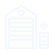 White line icon representing a garage door opener struggling to lift or close the door.