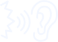 White line icon representing unusual grinding, rattling, or clicking noises during garage door operation.