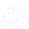 White line icon representing a neighborhood upgrade prompting garage door replacement.