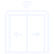 White line icon representing a garage door that randomly reverses direction.