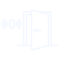 White line icon representing remote or wall control failure for a garage door.