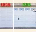 Garage door before and after repair