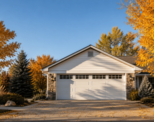 Autumn afternoon in a suburban neighborhood