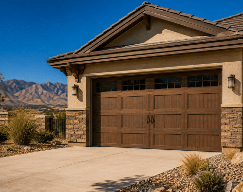 Suburban elegance with mountain backdrop