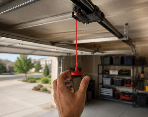 garage door manual emergency cord
