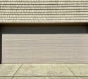 White garage door on a residential building