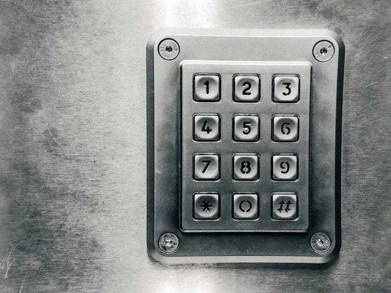 Numeric keypad used for garage door access